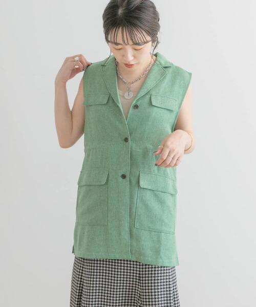 ITEMS URBANRESEARCH（アイテムズ アーバンリサーチ）の「ミリタリーベスト（ベスト・レディース・ブラック/ベージュ/グリーン・FREE）」の14枚目の写真