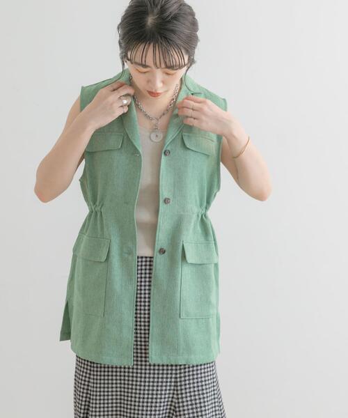 ITEMS URBANRESEARCH（アイテムズ アーバンリサーチ）の「ミリタリーベスト（ベスト・レディース・ブラック/ベージュ/グリーン・FREE）」の13枚目の写真