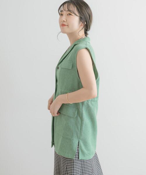 ITEMS URBANRESEARCH（アイテムズ アーバンリサーチ）の「ミリタリーベスト（ベスト・レディース・ブラック/ベージュ/グリーン・FREE）」の12枚目の写真