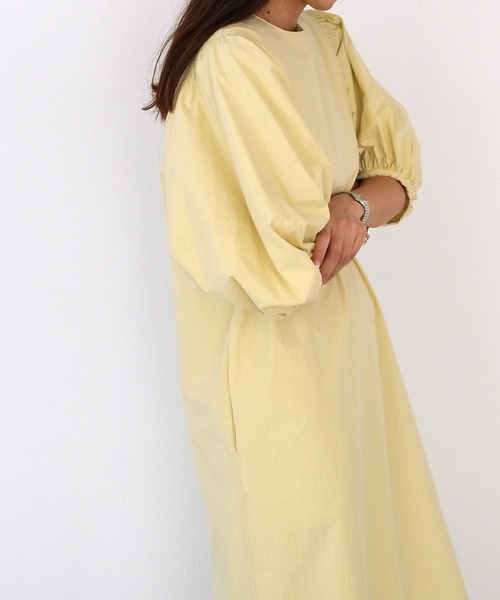 AKTE（アクテ）の「バルーンスリーブポプリンワンピース（ワンピース・レディース・イエロー/ブラック/ホワイト・FREE）」の6枚目の写真