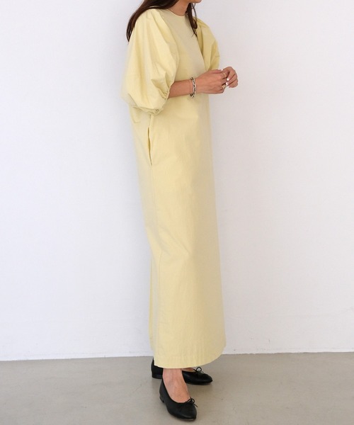 AKTE（アクテ）の「バルーンスリーブポプリンワンピース（ワンピース・レディース・イエロー/ブラック/ホワイト・FREE）」の8枚目の写真