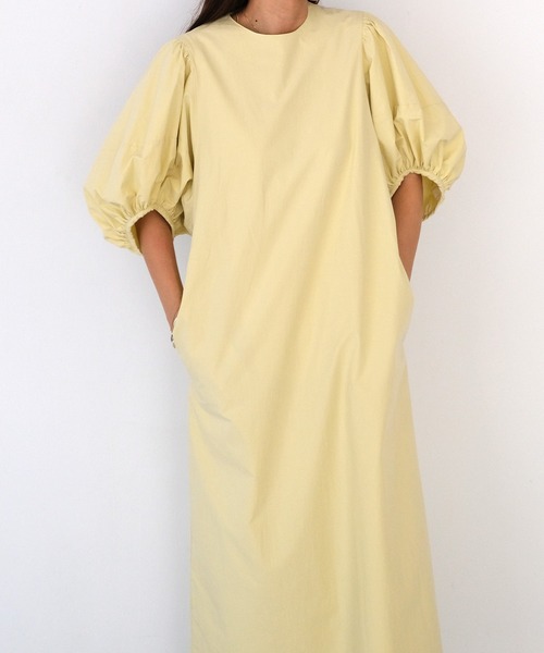 AKTE（アクテ）の「バルーンスリーブポプリンワンピース（ワンピース・レディース・イエロー/ブラック/ホワイト・FREE）」の10枚目の写真