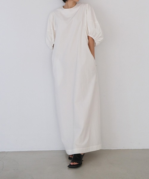 AKTE（アクテ）の「バルーンスリーブポプリンワンピース（ワンピース・レディース・イエロー/ブラック/ホワイト・FREE）」の12枚目の写真