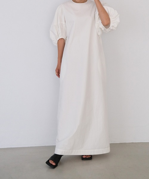 AKTE（アクテ）の「バルーンスリーブポプリンワンピース（ワンピース・レディース・イエロー/ブラック/ホワイト・FREE）」の16枚目の写真