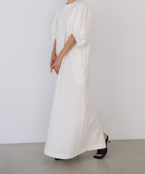 AKTE（アクテ）の「バルーンスリーブポプリンワンピース（ワンピース・レディース・イエロー/ブラック/ホワイト・FREE）」の17枚目の写真