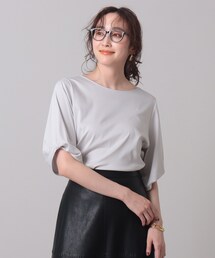 UNTITLED | 【コットン100%】デザイン袖 ボートネックカットソー＜洗える／通勤＞(Tシャツ/カットソー)