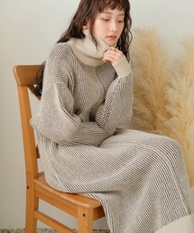 リバーシブルニットロングワンピース