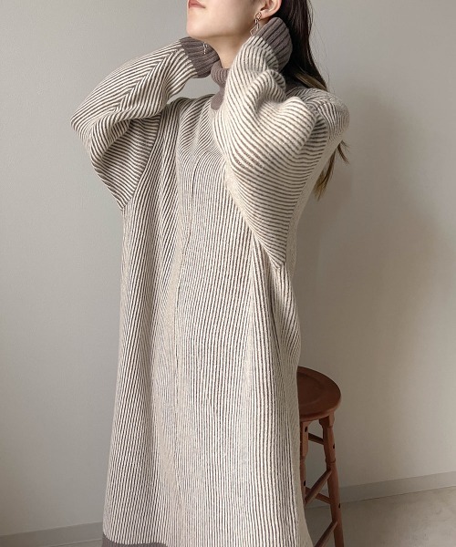 セール】リバーシブルニットロングワンピース（ワンピース）｜Bab