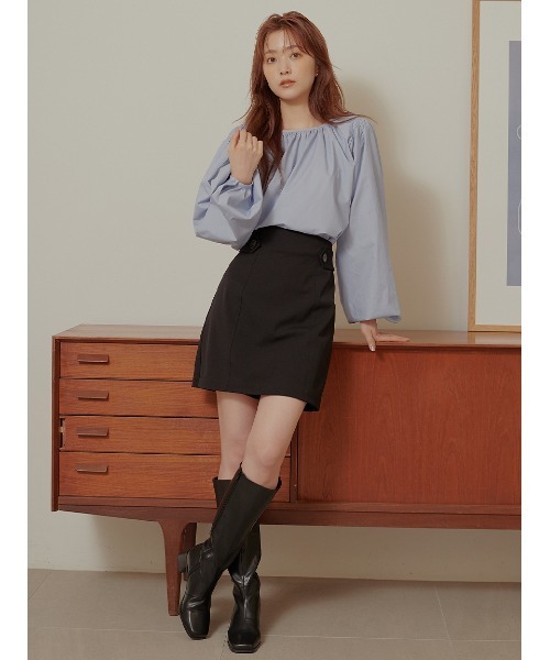 Stylevoice for xxx（スタイルヴォイスフォー）の「ボリュームスリーブギャザーブラウス（シャツ/ブラウス・レディース・ブルー/ホワイト・FREE）」の7枚目の写真