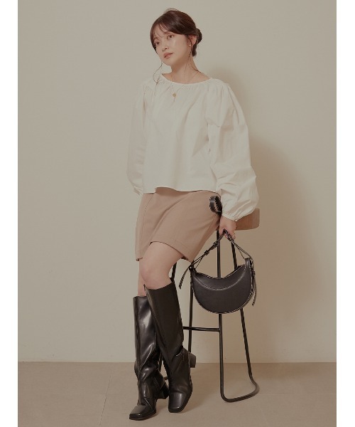 Stylevoice for xxx（スタイルヴォイスフォー）の「ボリュームスリーブギャザーブラウス（シャツ/ブラウス・レディース・ブルー/ホワイト・FREE）」の17枚目の写真