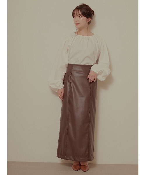 Stylevoice for xxx（スタイルヴォイスフォー）の「ボリュームスリーブギャザーブラウス（シャツ/ブラウス・レディース・ブルー/ホワイト・FREE）」の18枚目の写真