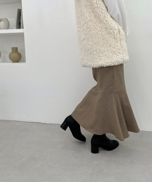 ORiental TRaffic（オリエンタルトラフィック）の「チャンキーヒールミドルブーツ/21408（ブーツ・レディース・ホワイト/ブラック/ベージュ/グレー・LL/3L/SS/S/M/L）」の21枚目の写真