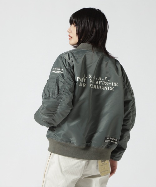 AVIREX（アヴィレックス）の「《REBUILD COLLECTION》MULCH STENCIL MA-1/ マルチステンシルMA-1（MA-1・レディース・ブラック/カーキ/その他10・S/M/L）」の9枚目の写真