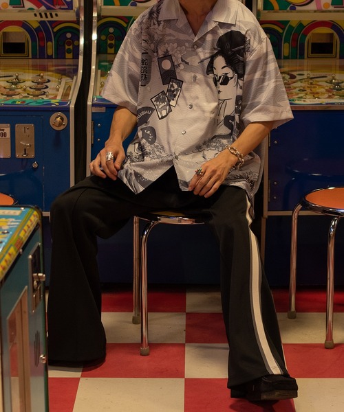 Perushu（ペルーシュ）の「【2th】和柄オープンカラーシャツ（シャツ/ブラウス・メンズ・ライトグリーン/ブラック・LARGE/MEDIUM）」の15枚目の写真