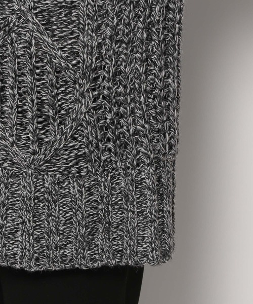 LEPSIM（レプシィム）の「1.5ゲージMIXニットベスト　163526（ベスト・レディース・ベージュ/ホワイト×ブラック・FREE）」の16枚目の写真