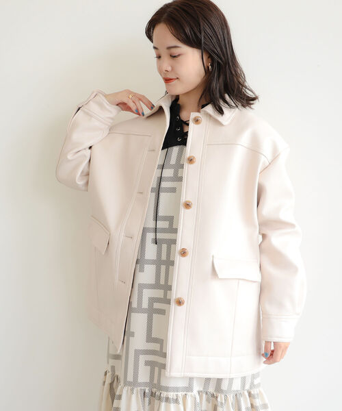 RBS(アールビーエス)の「RBS / ボンディング ブルゾン(ブルゾン・レディース・ブラック/アイボリー・ONE SIZE)」の6枚目の写真