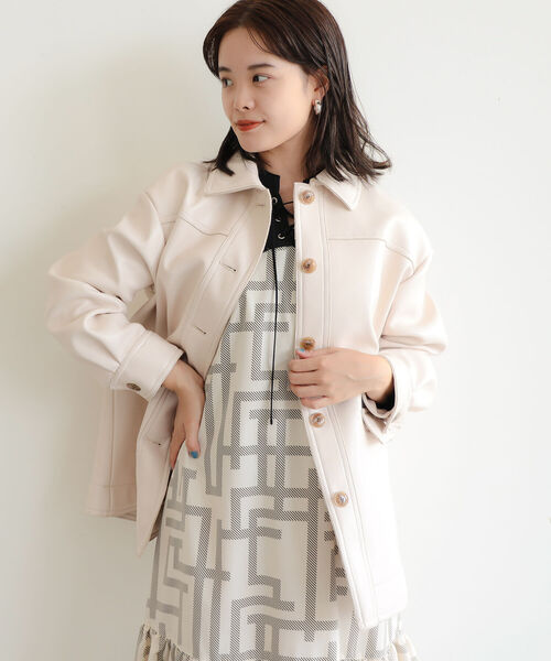 RBS(アールビーエス)の「RBS / ボンディング ブルゾン(ブルゾン・レディース・ブラック/アイボリー・ONE SIZE)」の7枚目の写真