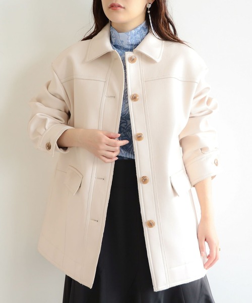 RBS(アールビーエス)の「RBS / ボンディング ブルゾン(ブルゾン・レディース・ブラック/アイボリー・ONE SIZE)」の1枚目の写真