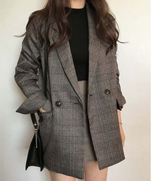 AMELY（エミリー）の「チェック柄テーラードジャケット（テーラードジャケット）」