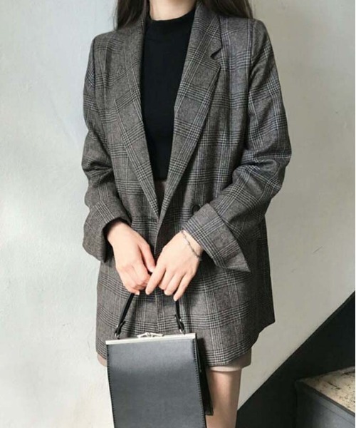 AMELY(エミリー)の「チェック柄テーラードジャケット(テーラードジャケット・レディース・ブラウン系その他3/グレー系その他3・M/L)」の10枚目の写真