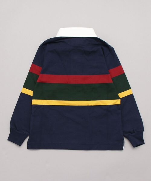 ストライプド コットン ジャージー ラグビー シャツ