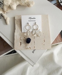 【manatula】アシンメトリークリアピアス