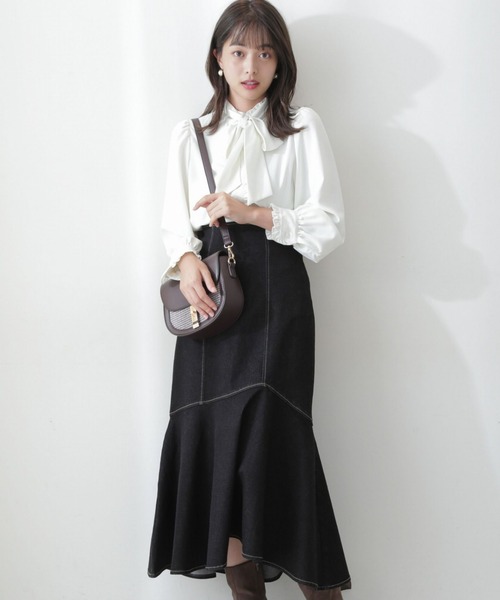 PROPORTION BODY DRESSING(プロポーションボディドレッシング)の「フリルボウタイブラウス / 1212210001(シャツ/ブラウス・レディース・ダークグレー/グレー/ホワイト系その他・MEDIUM/SMALL)」の8枚目の写真