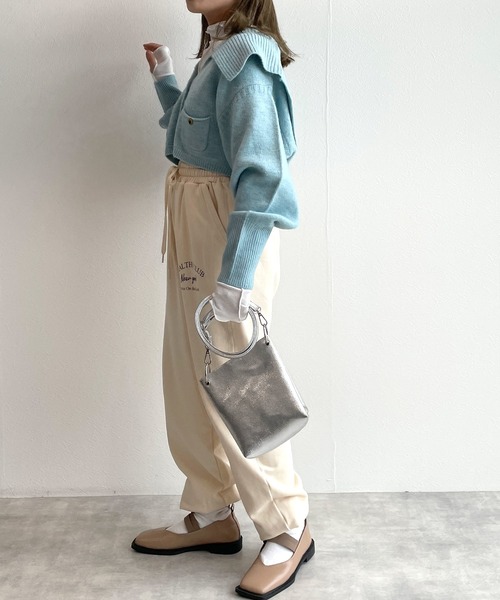 w closet（ダブルクローゼット）の「BIGカラーカーディガン（カーディガン/ボレロ・レディース・オフホワイト/オレンジ/ミント・FREE）」の15枚目の写真