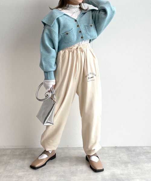 w closet（ダブルクローゼット）の「BIGカラーカーディガン（カーディガン/ボレロ・レディース・オフホワイト/オレンジ/ミント・FREE）」の20枚目の写真