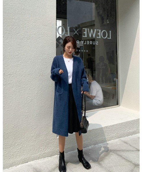 Ritzy（リッツィー）の「ロングニットカーディガン（カーディガン/ボレロ・レディース・ホワイト/アクア/グレー/レッド系・FREE）」の5枚目の写真