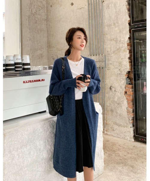 Ritzy（リッツィー）の「ロングニットカーディガン（カーディガン/ボレロ・レディース・ホワイト/アクア/グレー/レッド系・FREE）」の7枚目の写真