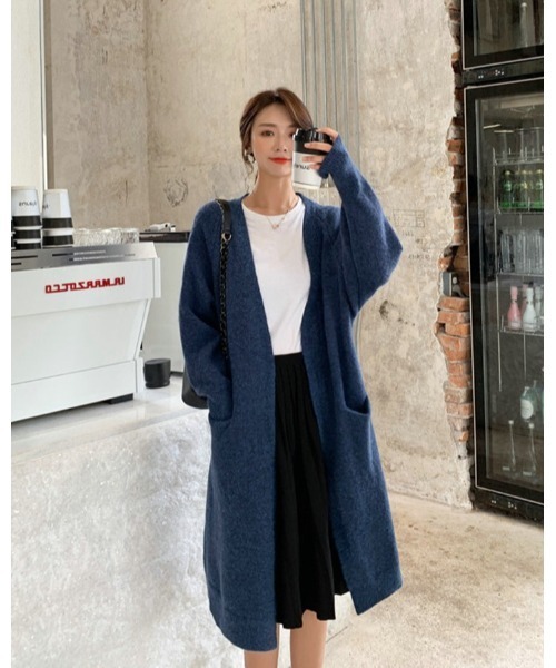 Ritzy（リッツィー）の「ロングニットカーディガン（カーディガン/ボレロ・レディース・ホワイト/アクア/グレー/レッド系・FREE）」の8枚目の写真