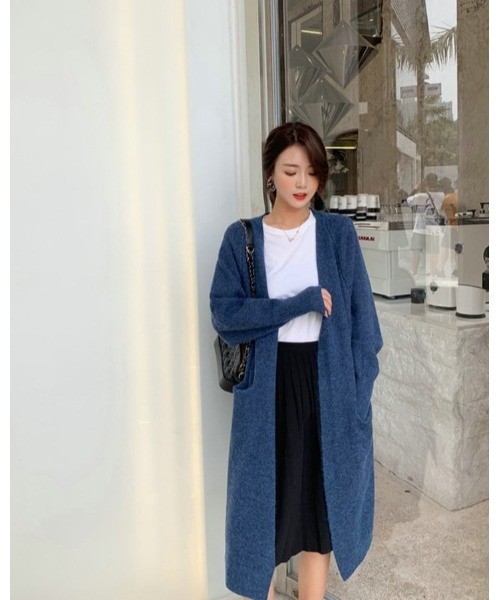 Ritzy（リッツィー）の「ロングニットカーディガン（カーディガン/ボレロ・レディース・ホワイト/アクア/グレー/レッド系・FREE）」の10枚目の写真