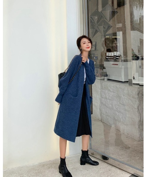 Ritzy（リッツィー）の「ロングニットカーディガン（カーディガン/ボレロ・レディース・ホワイト/アクア/グレー/レッド系・FREE）」の11枚目の写真