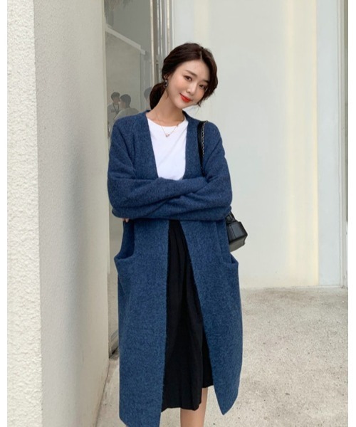 Ritzy（リッツィー）の「ロングニットカーディガン（カーディガン/ボレロ・レディース・ホワイト/アクア/グレー/レッド系・FREE）」の13枚目の写真