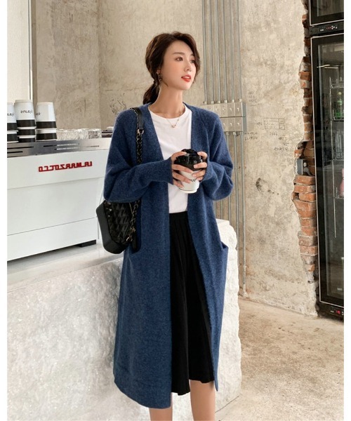 Ritzy（リッツィー）の「ロングニットカーディガン（カーディガン/ボレロ・レディース・ホワイト/アクア/グレー/レッド系・FREE）」の16枚目の写真