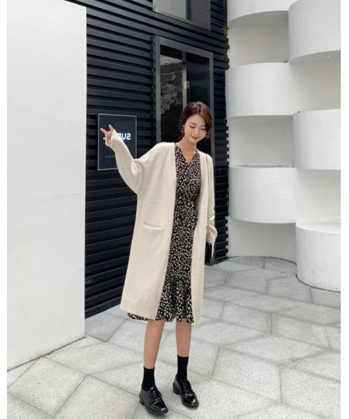 Ritzy（リッツィー）の「ロングニットカーディガン（カーディガン/ボレロ・レディース・ホワイト/アクア/グレー/レッド系・FREE）」の18枚目の写真