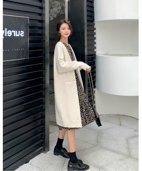 Ritzy（リッツィー）の「ロングニットカーディガン（カーディガン/ボレロ・レディース・ホワイト/アクア/グレー/レッド系・FREE）」の19枚目の写真