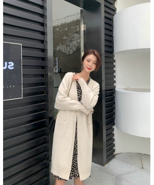 Ritzy（リッツィー）の「ロングニットカーディガン（カーディガン/ボレロ・レディース・ホワイト/アクア/グレー/レッド系・FREE）」の21枚目の写真