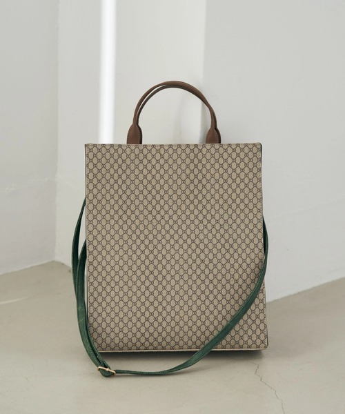 earth music&ecology(アースミュージックアンドエコロジー)の「キューブショルダートート(トートバッグ・レディース・ベージュ/ダークブラウン・FREE)」の2枚目の写真