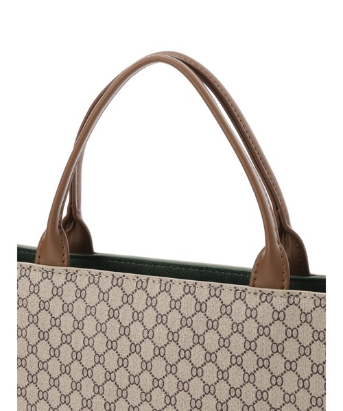 earth music&ecology(アースミュージックアンドエコロジー)の「キューブショルダートート(トートバッグ・レディース・ベージュ/ダークブラウン・FREE)」の8枚目の写真