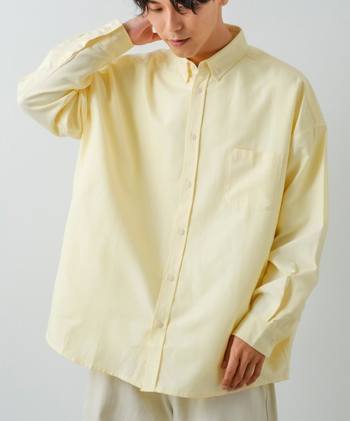improves（インプローブス）の「【improves】オックス ボタンダウン オーバーサイズ 長袖シャツ（シャツ/ブラウス・メンズ・イエロー/サックスブルー/スカイブルー/ラベンダー/ブラック/ホワイト・LARGE/X-LARGE/MEDIUM）」の20枚目の写真