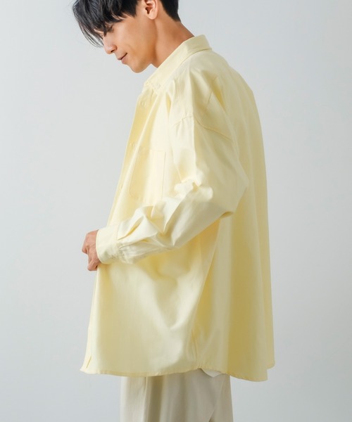 improves（インプローブス）の「【improves】オックス ボタンダウン オーバーサイズ 長袖シャツ（シャツ/ブラウス・メンズ・イエロー/サックスブルー/スカイブルー/ラベンダー/ブラック/ホワイト・LARGE/X-LARGE/MEDIUM）」の19枚目の写真