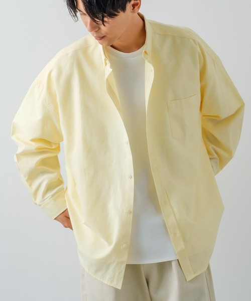 improves（インプローブス）の「【improves】オックス ボタンダウン オーバーサイズ 長袖シャツ（シャツ/ブラウス・メンズ・イエロー/サックスブルー/スカイブルー/ラベンダー/ブラック/ホワイト・LARGE/X-LARGE/MEDIUM）」の18枚目の写真