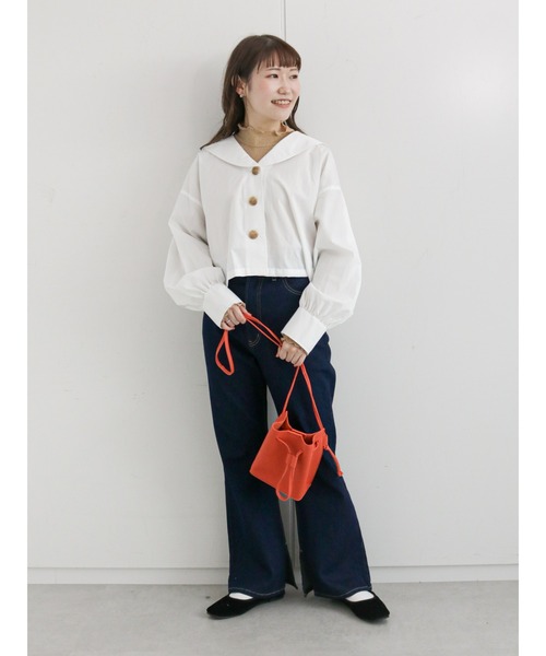 ehka sopo（エヘカソポ）の「ハイネックシアーカットソー（Tシャツ/カットソー・レディース・ブラック/ベージュ/オフホワイト/ミント・ﾌﾘ-）」の9枚目の写真