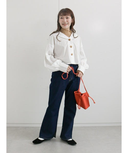 ehka sopo（エヘカソポ）の「ハイネックシアーカットソー（Tシャツ/カットソー・レディース・ブラック/ベージュ/オフホワイト/ミント・ﾌﾘ-）」の10枚目の写真