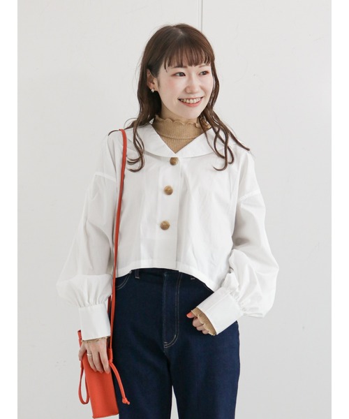 ehka sopo（エヘカソポ）の「ハイネックシアーカットソー（Tシャツ/カットソー・レディース・ブラック/ベージュ/オフホワイト/ミント・ﾌﾘ-）」の12枚目の写真