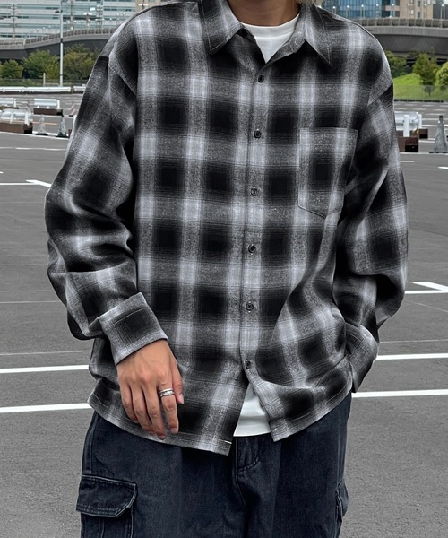 kutir（クティール）の「オンブレチェックネルシャツ（シャツ/ブラウス・メンズ・ブラック/ブラウン/ブルー・MEDIUM/LARGE）」の11枚目の写真