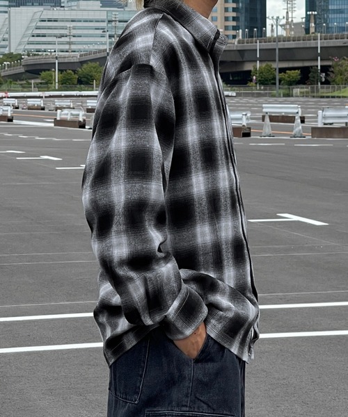 kutir（クティール）の「オンブレチェックネルシャツ（シャツ/ブラウス・メンズ・ブラック/ブラウン/ブルー・MEDIUM/LARGE）」の4枚目の写真