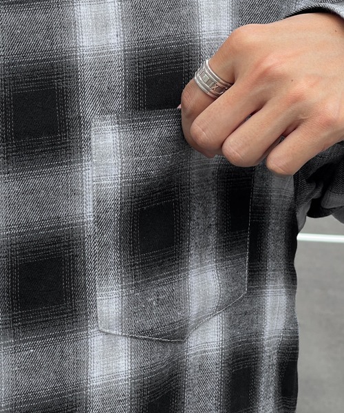 kutir（クティール）の「オンブレチェックネルシャツ（シャツ/ブラウス・メンズ・ブラック/ブラウン/ブルー・MEDIUM/LARGE）」の13枚目の写真